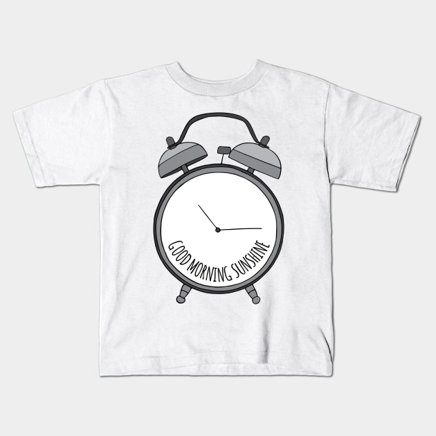 Good Morning Sunshine Vintage Alarm Clock Kids T-Shirt by murialbezanson